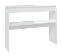vidaXL Table console blanc brillant 102x30x80 cm bois composite