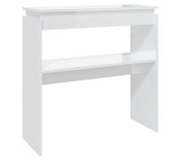 vidaXL Table console blanc brillant 80x30x80 cm bois composite