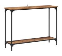vidaXL Table Console Bois Ancien 101 x 30.5 x 75 cm Bois d'ingénierie, Table Console Moderne, Design Slim, Style Industriel, Bois Noir, Cadre Acier, Pieds Réglables, Finition Lisse