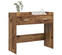 vidaXL Table Console Bois Ancien 90 x 35 x 80 cm Bois d'ingénierie, Table Console Moderne, Design Rectangulaire, Facile à Nettoyer, Grand Rangement, Salon, Couloir, Entrée