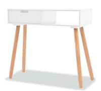 vidaXL Table console Bois de pin massif 80 x 30 x 72 cm Blanc