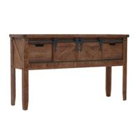 vidaXL Table console bois massif de sapin 131 x 35,5 x 75 cm Marron
