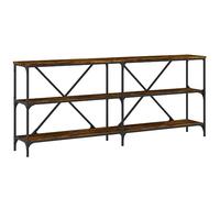 Vidaxl Table Console Chêne Fumé 180x30x75 Cm Bois D'ingénierie Et Fer Multicolore
