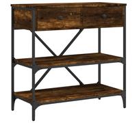 vidaXL Table Console, Bout de Canapé avec Tiroirs et Étagères, Meuble de Rangement Entrée Salon Couloir, Moderne, Chêne Fumé Bois d'Ingénierie