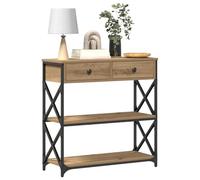 vidaXL Table Console chêne Artisanal 75 x 28 x 75 cm | Suffisamment de place pour tous tes petits trucs, Un style industriel cool inspiré de l'urbanisme,