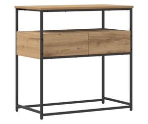 vidaXL Table Console Chêne Artisanal 75 x 40 x 75 cm Bois d'ingénierie, Table Console Moderne pour Couloir, en Bois étroit, Surface de Rangement, Style Minimaliste, Robuste