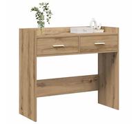 vidaXL Table Console Chêne Artisanal 90 x 35 x 80 cm Bois d'ingénierie, Table Console Moderne, Design Rectangulaire, Facile à Nettoyer, Grand Rangement, Salon, Couloir, Entrée