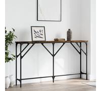 Table console chêne fumé 140x23x75 cm bois d'ingénierie