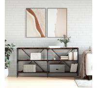 Vidaxl Table Console Chêne Fumé 160x30x75 Cm Bois D'ingénierie Et Fer Multicolore
