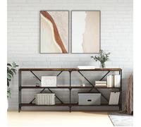 Vidaxl Table Console Chêne Fumé 180x30x75 Cm Bois D'ingénierie Et Fer Multicolore