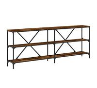 vidaXL Table Console chêne fumé 200x30x75 cm Bois d'ingénierie et Fer