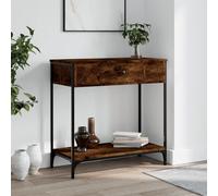 Vidaxl Table Console Chêne Fumé 75x34,5x75 Cm Bois D'ingénierie Multicolore