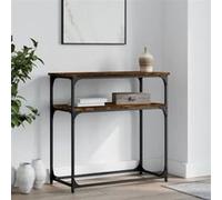 vidaXL Table console chêne fumé 75x35,5x75 cm bois d'ingénierie 834072 Marron G