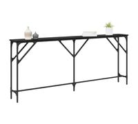 vidaXL Table console extensible industrielle noire en bois d'ingénierie et fer - 871328