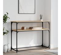 Table Console, Table d'Appoint avec Pieds, Bout de Canapé avec Rangement, Meuble d'Entrée Salon, Industriel, Chêne Sonoma Bois d'Ingénierie