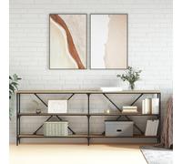 Table console chêne sonoma 200x30x75cm bois d'ingénierie et fer