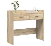 vidaXL Table Console Chêne Sonoma 90 x 35 x 80 cm Bois d'ingénierie, Table Console Moderne, Design Rectangulaire, Facile à Nettoyer, Grand Rangement, Salon, Couloir, Entrée