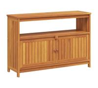 vidaXL Table Console de Jardin, Table de Couloir avec Étagère et Compartiment, Meuble de Rangement avec Portes Extérieur, Bois Massif d'Acacia