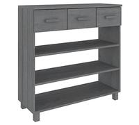 vidaXL Table Console Etagère de Rangement Armoire d'Entrée Table de Salon Couloir Maison Intérieur Gris Foncé 90x35x90 cm Bois Massif de Pin
