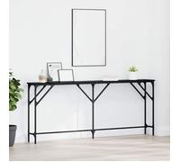vidaXL Table console extensible industrielle noire en bois d'ingénierie et fer - 871328