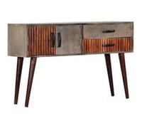 vidaXL Table console Gris 120x35x75 cm Bois de manguier massif brut