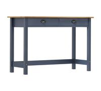 Vidaxl Table Console Hill Range Avec 2 Tiroirs Gris 110x45x74 Cm Pin Gris