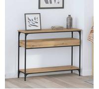 VIDAXL Table console industrielle 100x29x75 cm chêne artisanal mat - étagère & pieds réglables