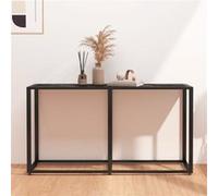 Table console - VIDAXL - Marbre noir - Verre trempé - 140x35x75,5 cm - Design contemporain