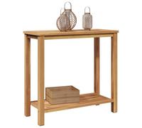 vidaXL Table Console Marron 85 x 35 x 75 cm Bois de Teck Massif, Table de Jardin, Rangement Moderne en Teck, Meuble résistant pour Patio, terrasse, Design Chic