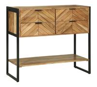 vidaXL Table Console Marron 90 x 35 x 80 cm Bois d'Acacia Massif, Table Console Acacia, Design Moderne, Espace de Rangement, Style Minimaliste Élégant, Parfaite pour Salon, Entrée, Couloir