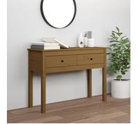 vidaXL Table console Marron miel 100x35x75 cm Bois massif de pin 814617