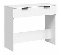 vidaXL Table Console Meuble de Couloir avec Rangement Table sous Miroir Entrée Salon Salle de Séjour Blanc 90x36x75 cm Bois d'Ingénierie