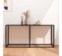 vidaXL Table Console Table de Couloir Table d'Entrée Table sous Miroir Salon Salle de Séjour Intérieur Noir 160x35x75,5 cm Verre Trempé
