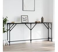 Table Console, Bout de Canapé avec Pieds Réglables, Table d'Appoint, Meuble d'Entrée Salon, Industriel, Noir Bois d'Ingénierie