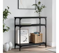 Vidaxl Table Console Noir 75x29x75 Cm Bois D'ingénierie Marron