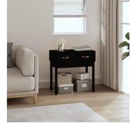 Table Console Noir 114x40x75 cm Bois Massif de Pin Table d'Appoint vidaXL