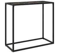 vidaXL Table console Noir 80x35x75 cm Verre trempé Noir