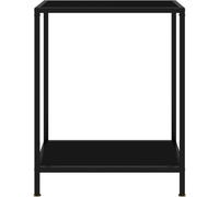 vidaXL Table console noire 60x35x75 cm verre trempé