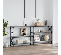 Table Console, Table d'Appoint avec Pieds, Bout de Canapé avec Rangement, Meuble d'Entrée Salon, Moderne, Sonoma Gris Bois d'Ingénierie