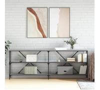 vidaXL Table console Sonoma gris 200x30x75 cm bois d'ingénierie et fer