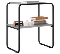 vidaXL Table Console Sonoma Gris 60 x 42,5 x 70 cm Bois d'ingénierie, Table de Rangement Moderne 2 Niveaux, Console d’entrée, Accent de Salon, Gain d’Espace avec Cadre en Acier