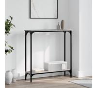 Table Console, Table d'Appoint avec Pieds, Bout de Canapé avec Rangement, Meuble d'Entrée Salon, Industriel, Sonoma Gris Bois d'Ingénierie