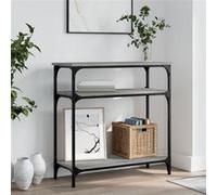 Table Console, Table d'Appoint avec Pieds, Bout de Canapé avec Rangement, Meuble d'Entrée Salon, Industriel, Sonoma Gris Bois d'Ingénierie
