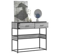 Vidaxl Table Console Sonoma Gris 90x35x80 Cm Bois D'ingénierie Marron