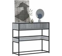 Table console sonoma gris 90x35x80 cm bois d'ingénierie, table, table d'appoint, table de couloir, table d'entrée, 849172