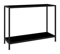 vidaXL Table Console Table d’Entrée Table de Couloir Meuble de Salon Salle de Séjour Maison Intérieur Noir 100x35x75 cm Verre Trempé