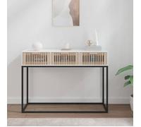 vidaXL Table console 352106 Table d'appoint scandinave avec 3 tiroirs blanc bois
