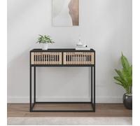 vidaXL Table Console, Table d'Appoint avec 3 Tiroirs, Meuble de Rangement Salle de Séjour Salon, Scandinave, Noir Bois 352104