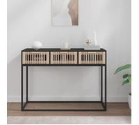 vidaXL Table Console, Table d'Appoint avec 3 Tiroirs, Meuble de Rangement Salle de Séjour Salon, Scandinave, Noir Bois 352107