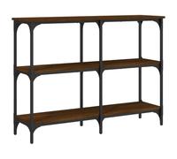 Table Console, Table d'Appoint avec Pieds, Bout de Canapé avec Rangement, Meuble d'Entrée Salon, Industriel, Chêne Marron Bois d'Ingénierie